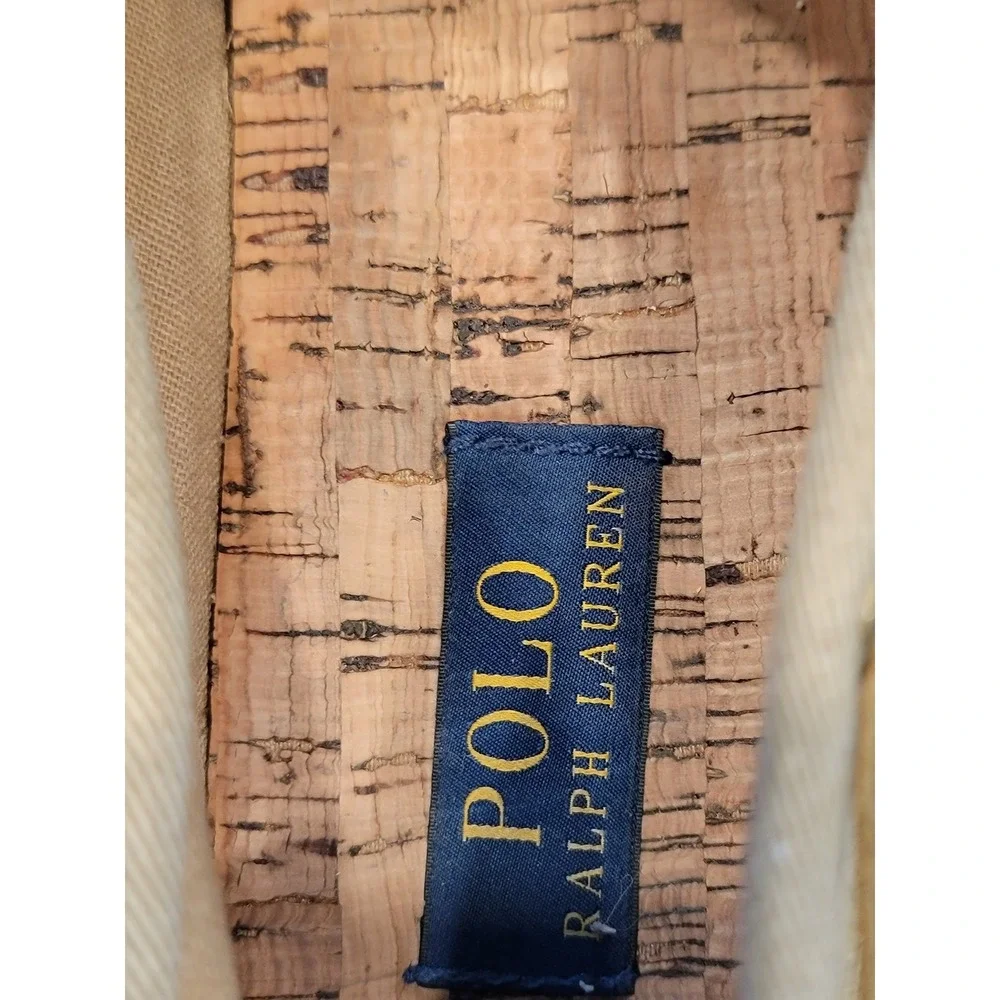 Polo Ralph Lauren Rylander Tan Washed Twill Boat Shoes Mens 11.5 D Loafers